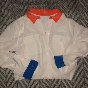EQUIPMENT FEMME L color-block button down blouse
